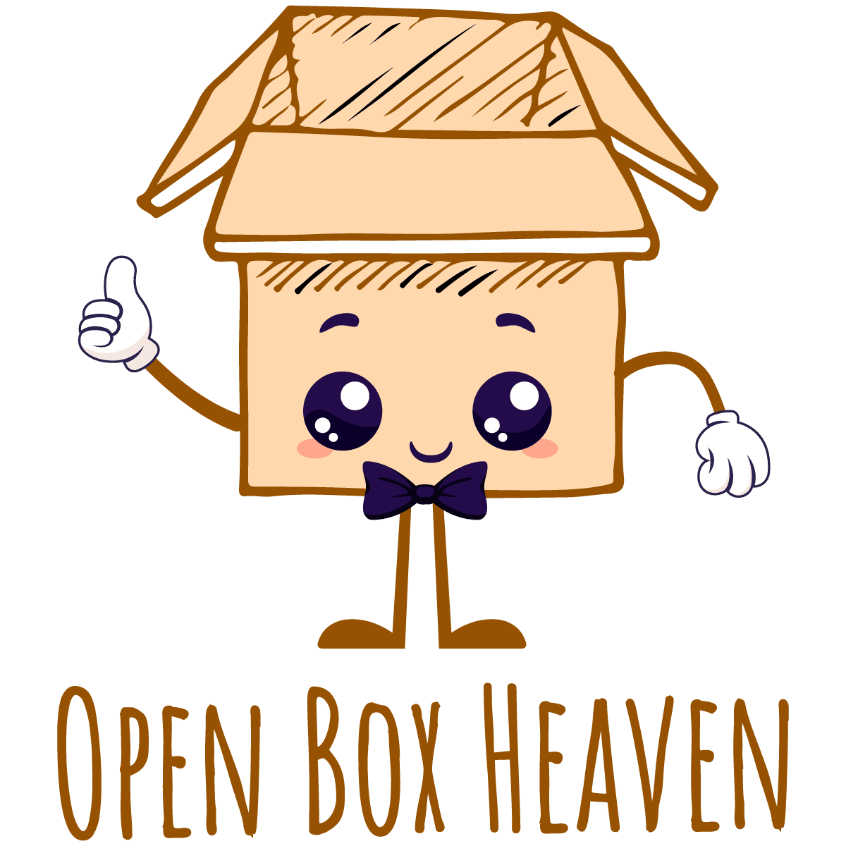 Smiling box character with thumbs up.